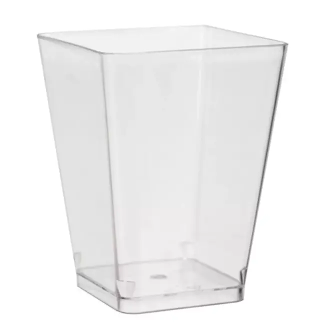 Ruhhy Vierkante Transparante Bekers 120 ml - Perfect voor Feestjes & Events - 50 Stuks