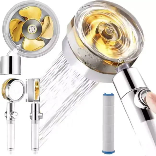 Ruhhy Douchekop met Turbine - Waterbesparing met Luxe Stralen