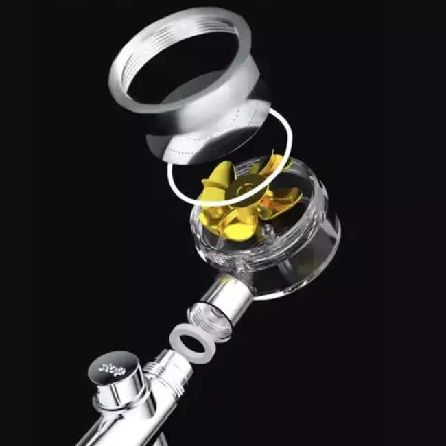 Ruhhy Douchekop met Turbine - Waterbesparing met Luxe Stralen