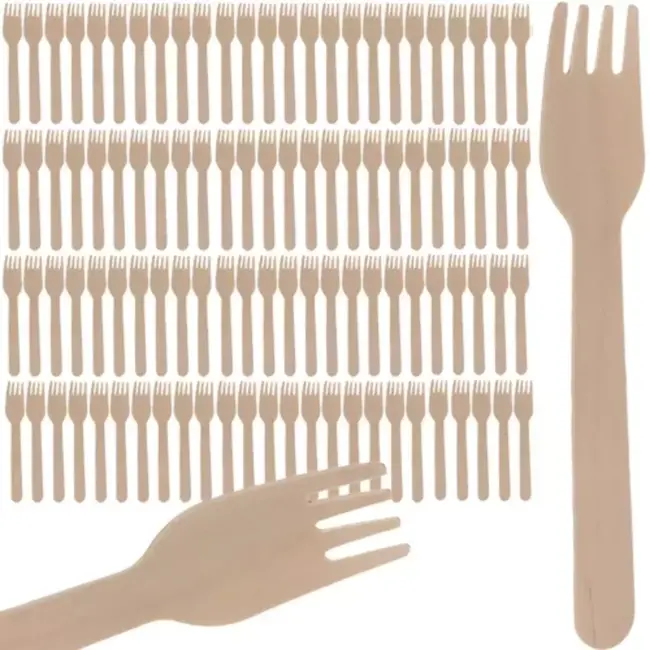 Ruhhy Houten Vorken 100-pack - Duurzaam & Makkelijk Bestek