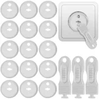 Ruhhy Stopcontactbeveiliging - 15 Stuks - Wit - Kindveilig en Eenvoudig te Installeren