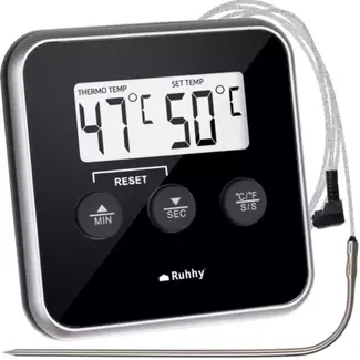 Ruhhy Keukenthermometer - Breed Temperatuurbereik - Geluidsalarm - Magnetische Bevestiging