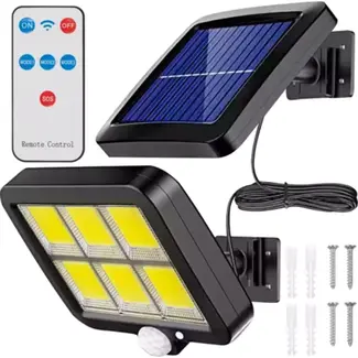 Izoxis Solar wandlamp - 120 LED COB - 36 W - met Bewegingssensor voor Buiten