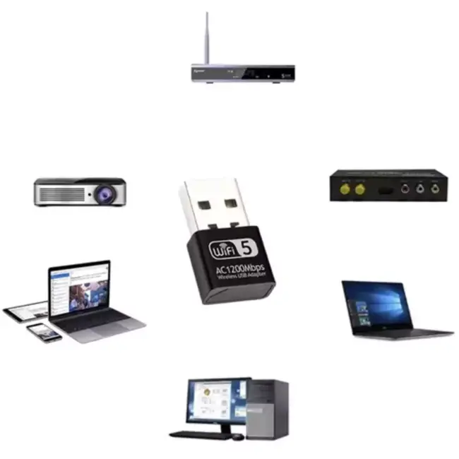 Izoxis WiFi Adapter - USB 2.0 - Dual Band 2.4GHz/5GHz - Compact Ontwerp