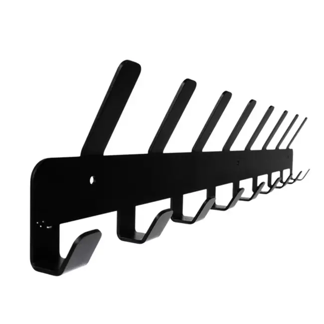 Ruhhy Zwarte Wandkapstok - 17 Haken - Weerbestendig - Eenvoudige Installatie