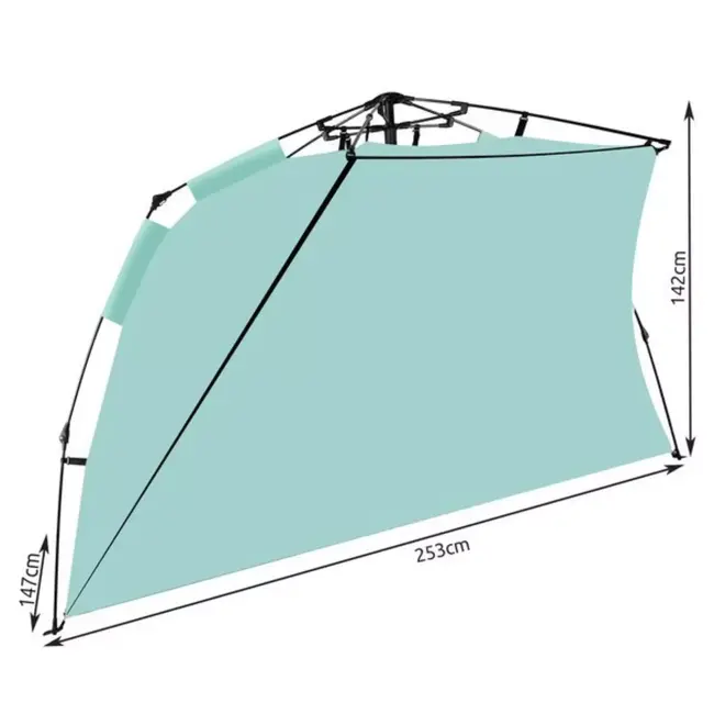 Trizand Strandtent - 252x135x145: Bescherming tegen Zon en Wind, UV-bestendig!