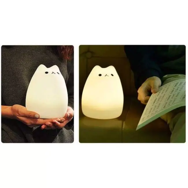 Izoxis LED Nachtlamp Kat - Veilig en Aanpasbaar voor Kinderen