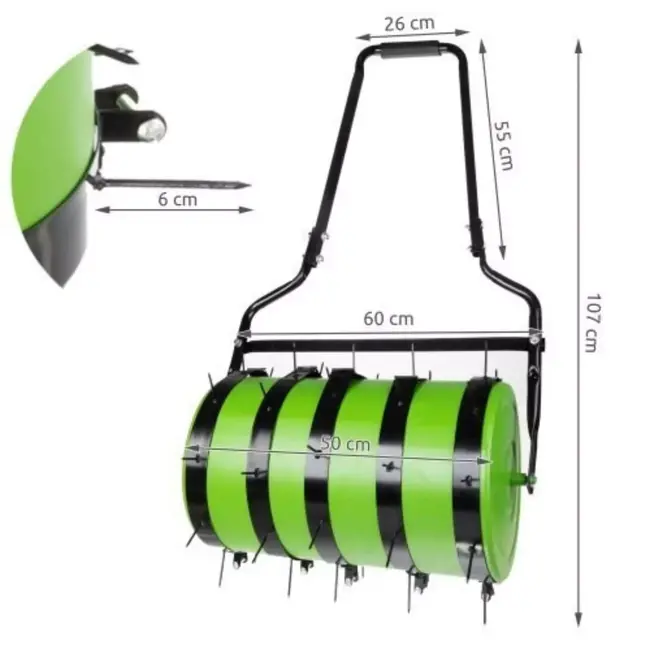 Ruhhy Tuin Grasroller met Spikes - Perfect voor Gazononderhoud