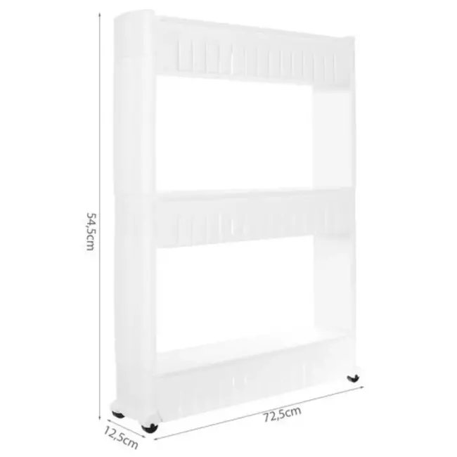 Ruhhy Mobiele Keukenplank op Wielen - Kunststof - Wit