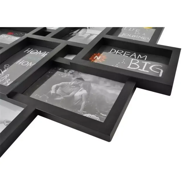 Ruhhy  Zwarte Fotolijst voor 10 Foto's - Ideaal voor Elke Ruimte