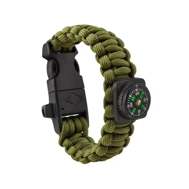 Trizand SURVIVAL Armband met Accessoires - Groen