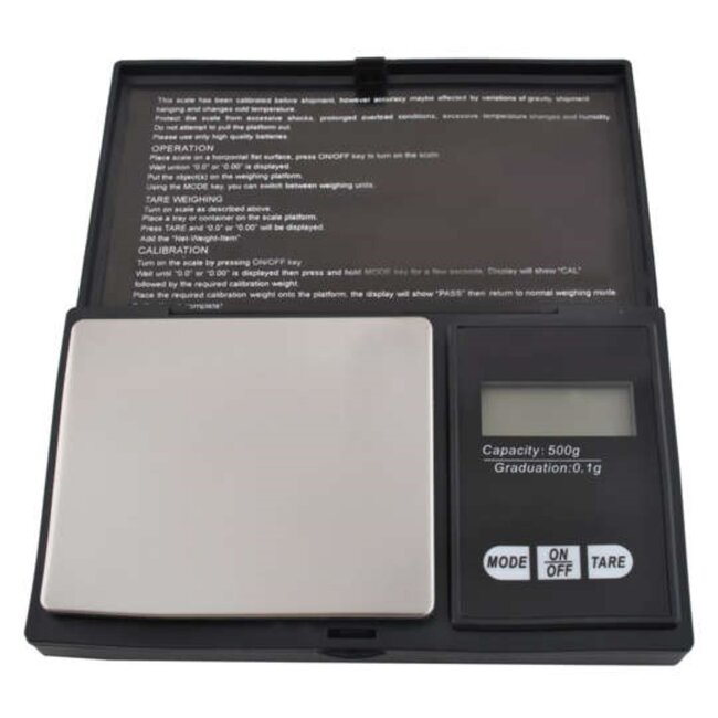 Ruhhy Precisie Zakweegschaal 500 x 0,1 g - Compact en Draagbaar