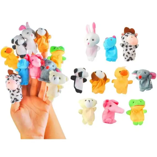 Kruzzel Dieren Vingerpoppenset - 10 Stuks voor Creatief Spel