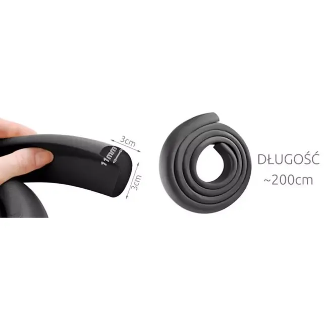 Ruhhy Veiligheidstape voor randen - Flexibel en Zwart, 200 cm