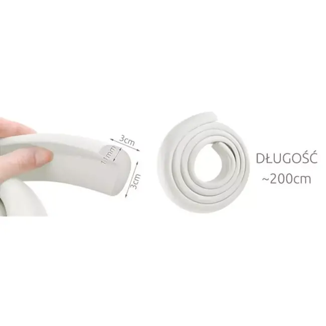 Ruhhy Veiligheidstape voor randen - Flexibel en Wit, 200 cm