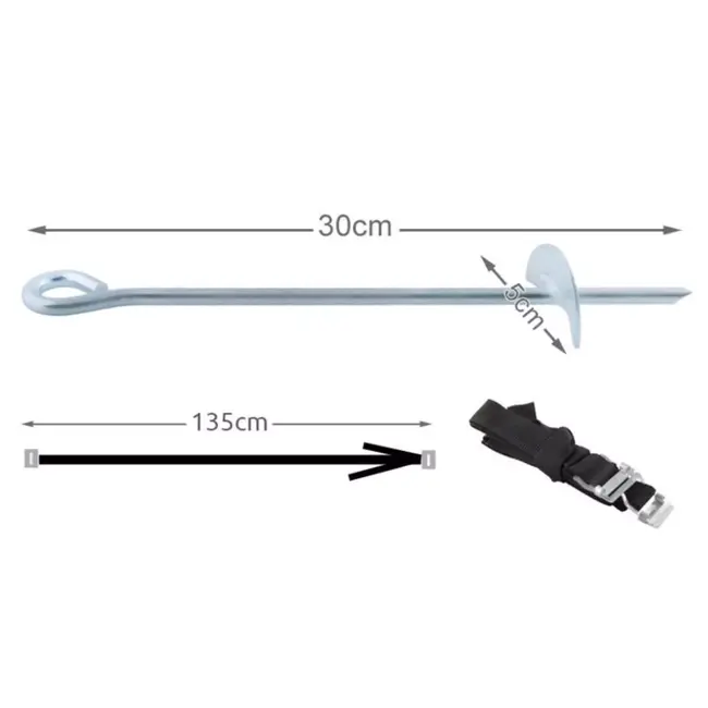 Malatec Bevestigingsankers voor trampoline - Veiligheidsset van 4