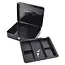 Malatec Grote zwarte geldkist 30x24x9 cm