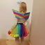 Kruzzel Eenhoorn Kostuum Set: Rok, Vleugels en Haarband in Regenboogkleuren