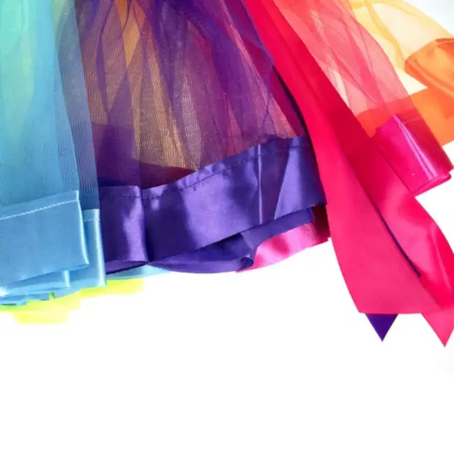 Kruzzel Eenhoorn Kostuum Set: Rok, Vleugels en Haarband in Regenboogkleuren