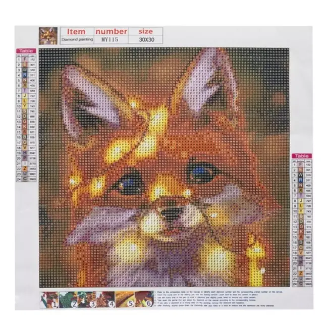 Malatec Diamant Painting Borduurwerk Vos - Uniek 5D Kunstwerk - 30 x 30 cm