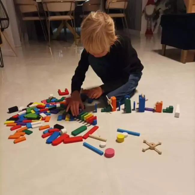 Kruzzel Houten Domino Knikkerbaan Set - 407 Stukken met Draagtas