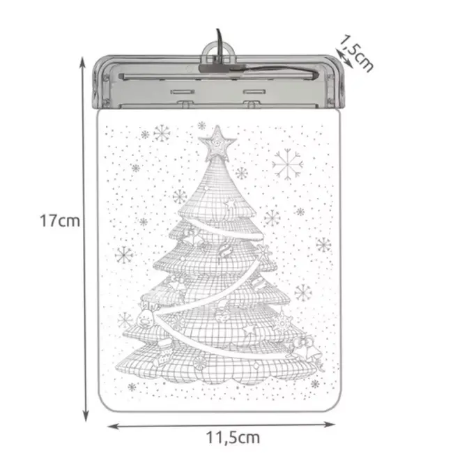 Malatec LED 3D-Kerstboom - Unieke Kerst Raamdecoratie - 17 x 11.5 x 1.5 cm