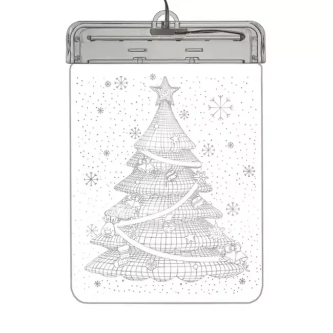 Malatec LED 3D-Kerstboom - Unieke Kerst Raamdecoratie - 17 x 11.5 x 1.5 cm