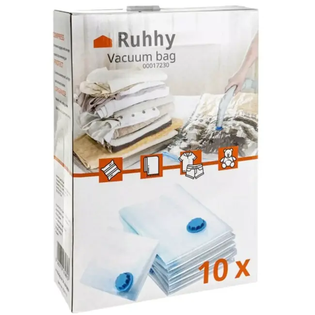 Ruhhy Vacuum Bag Set voor Maximale Ruimtebesparing: 10 veelzijdige zakken in 4 Maten, Ideaal voor Thuisopslag en Reizen