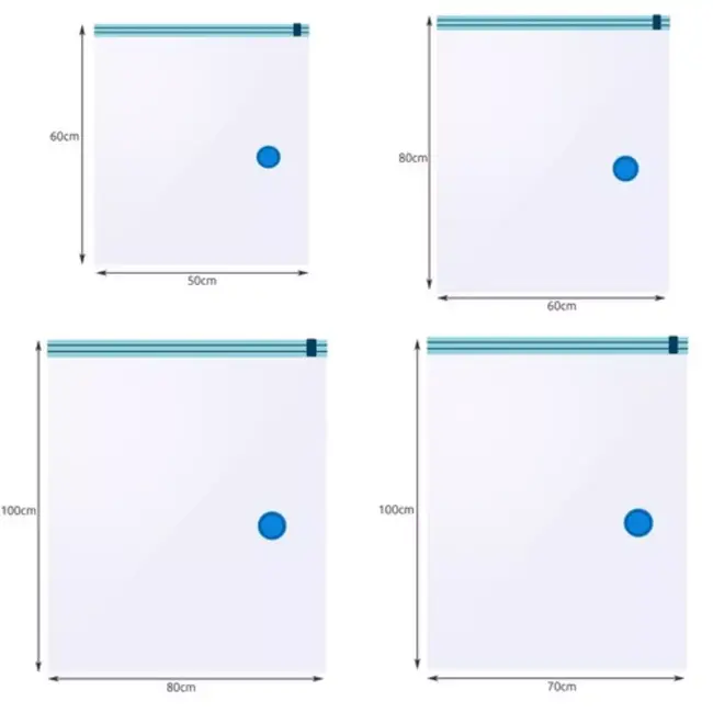 Ruhhy Vacuum Bag Set voor Maximale Ruimtebesparing: 10 veelzijdige zakken in 4 Maten, Ideaal voor Thuisopslag en Reizen