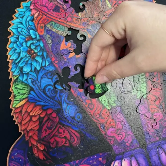 Kruzzel Houten Puzzel Kat - 130 Stukjes voor Creatief Speelplezier