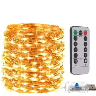 Malatec Kerstverlichting - Kerstboomverlichting - Lichtsnoer - 300 Led Lampjes - USB Aansluiting - Warm Wit