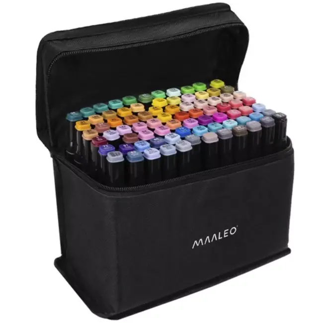 Kruzzel Dubbelzijdige Alcoholische Markers - 80 Stuks met Etui