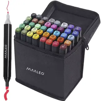 Maaleo Dubbelzijdige Markers - 40 Stuks Set voor Creativiteit"