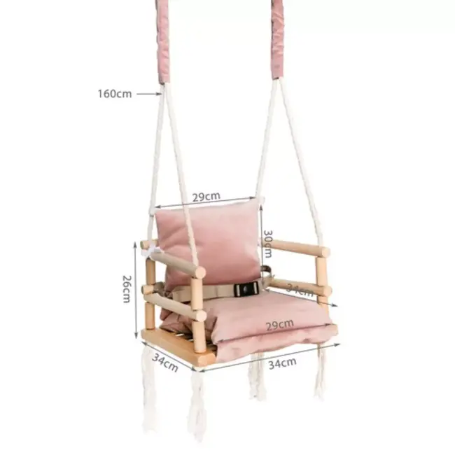 Kruzzel 3-in-1 Roze Schommel: Veilig en Stijlvol Speelplezier
