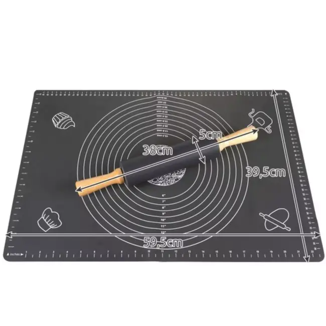 Ruhhy Siliconen Bakmat en Deegroller Set - Essentieel voor elke Bakker