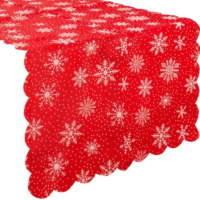 Ruhhy Kersttafel Loper 185x35cm: Elegante Bescherming voor Je Feesttafel