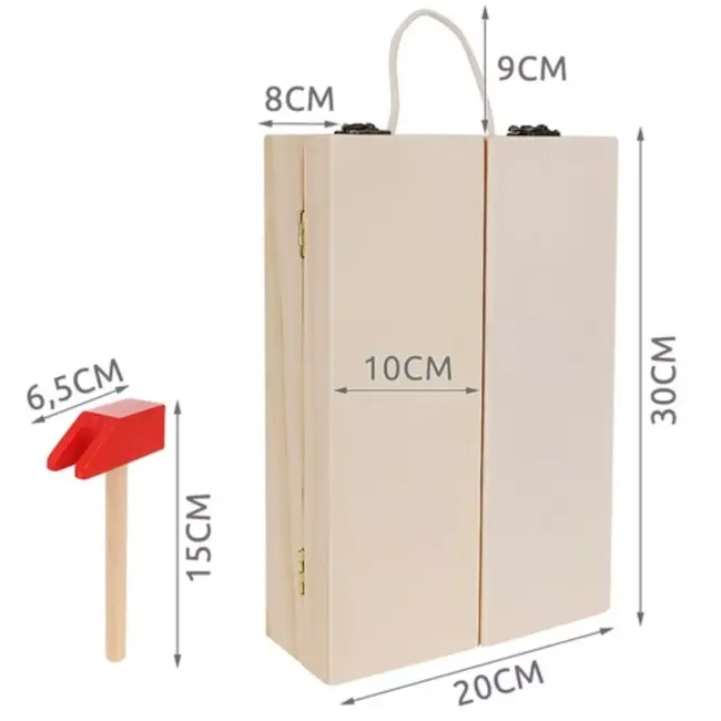 Ruhhy Houten Gereedschapskist Set voor Kinderen - Veilig en Educatief