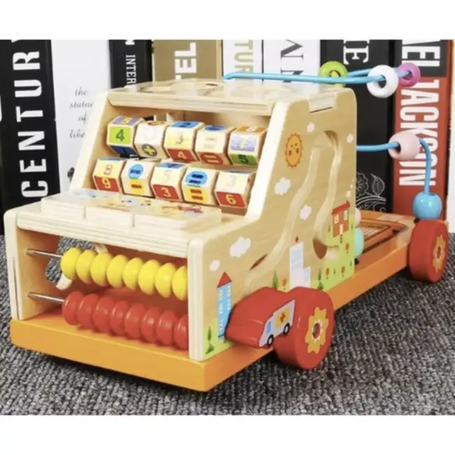 Kruzzel Houten Speelgoedauto Sorteerder 7-in-1 - Educatief Plezier voor Kindere