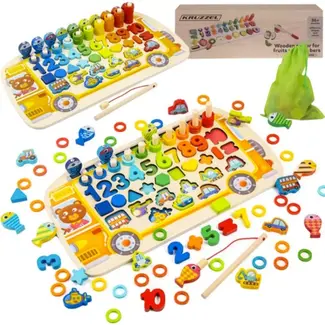 Kruzzel 6-in-1 Houten Sorteer Puzzel - Educatief en Plezierig