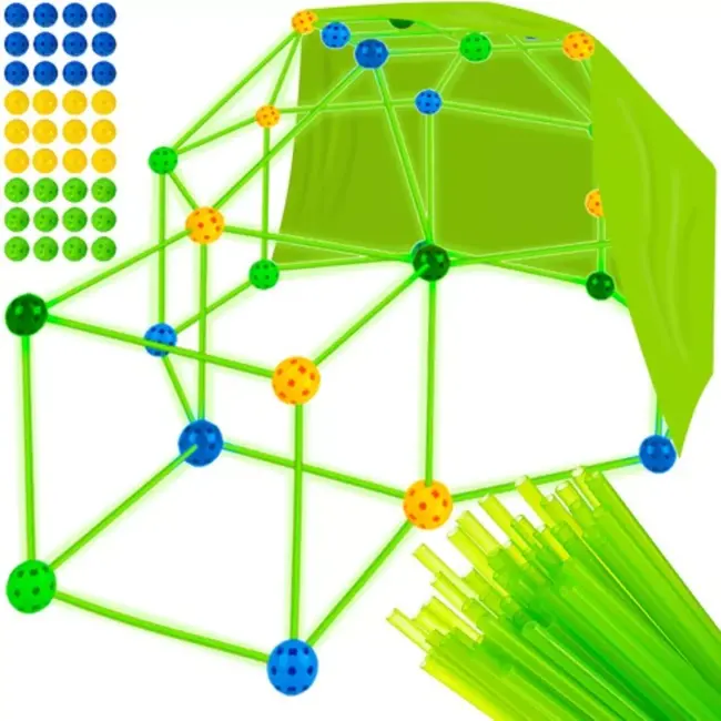 Kruzzel Fluorescerende Constructiestro Bouwset met Tent: Creëer en Speel