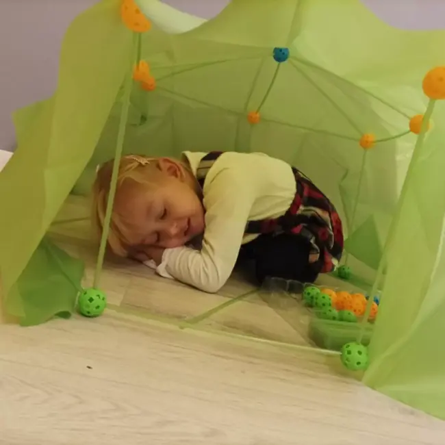 Kruzzel Fluorescerende Constructiestro Bouwset met Tent: Creëer en Speel