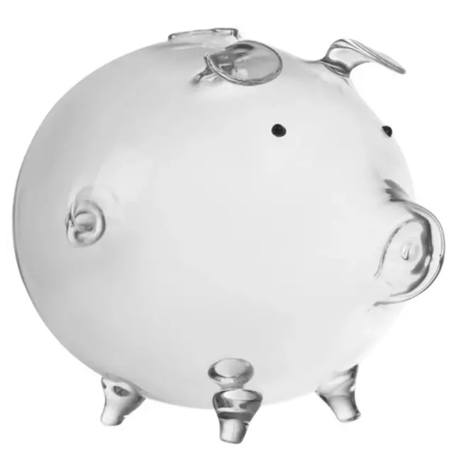 Ruhhy Transparant glazen spaarvarken - Decoratief - Educatief - 12.5x18.5x12 cm