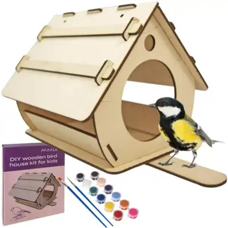 Maaleo Houten Vogelvoederhuisje: Creatieve Doe-het-zelf Kit Maaleo Houten Vogelvoederhuisje: Creatieve Doe-het-zelf Kit