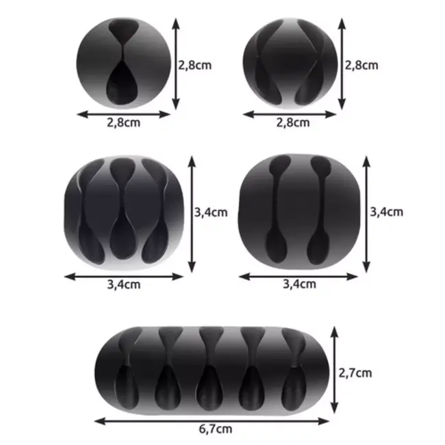 Izoxis Kabel Organisator Set - Houd Uw Kabels Netjes en Geordend - 10 stuks.
