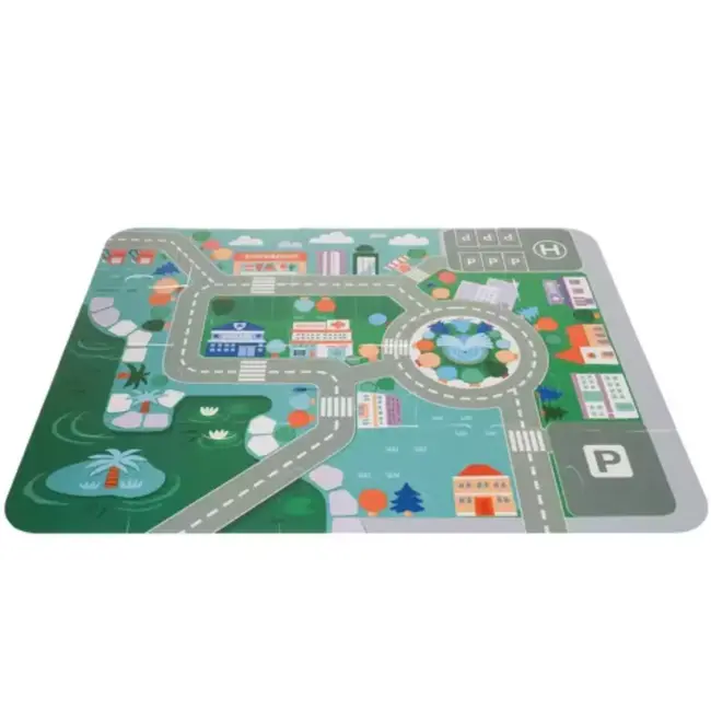 Kruzzel 100-delige Houten Blokken Set met Stadspuzzel - Leerzaam Speelplezier