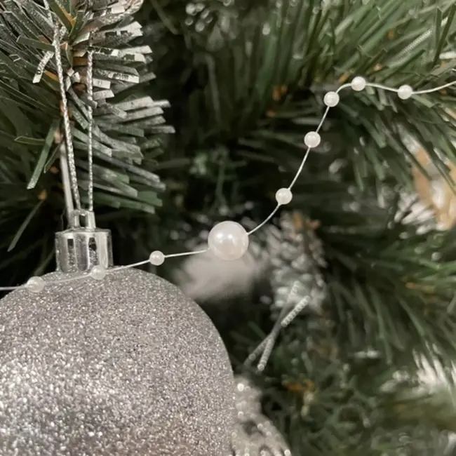 Ruhhy Kerstslinger met Parels 5m - Voeg Elegantie toe aan Uw Kerstdecor