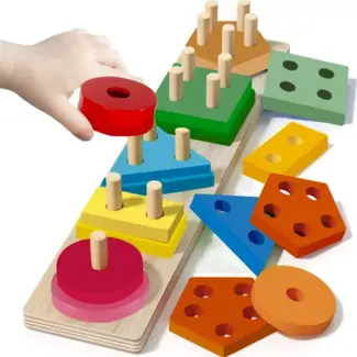 Kruzzel Houten Sorteer Puzzel - Spelenderwijs Leren voor Kinderen