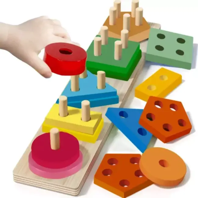 Kruzzel Houten Sorteer Puzzel - Spelenderwijs Leren voor Kinderen