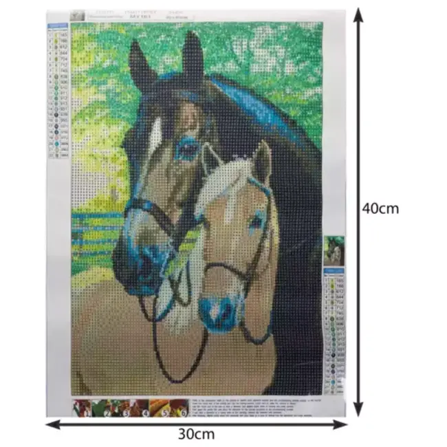 Malatec Diamond Painting Set "Paarden" - 30x40 cm - Kunstzinnige Ontspanning