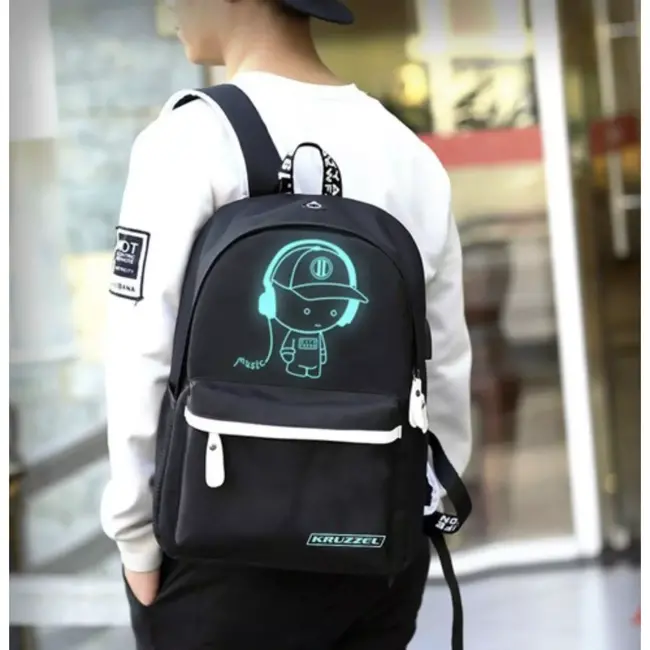 Kruzzel Reflecterende Rugzak met USB - Ideaal voor School en Dagelijks Gebruik